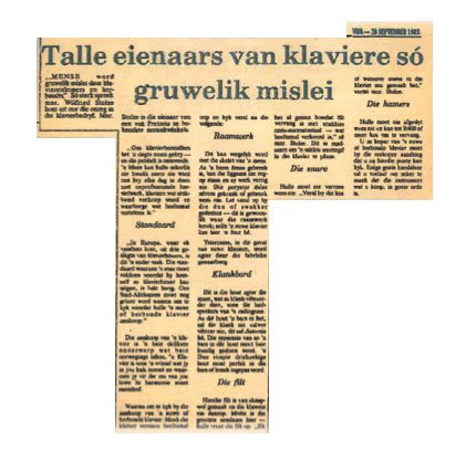 Talle eienaars van Klaviere sò gruwelik mislei