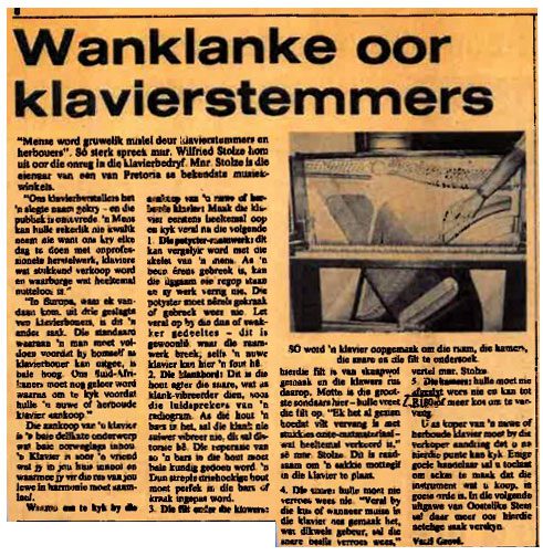 Wanklanke oor klavierstemmers 11 Mei 1979